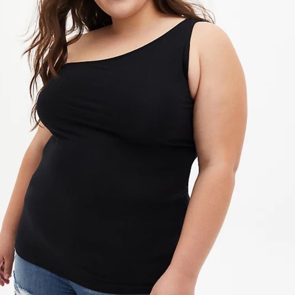 Torrid Black One Shoulder Foxy Tank